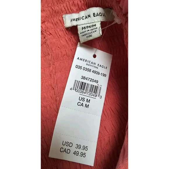 American Eagle Womens Crop Tank Tube Top Size Medium Tie Back - Picture 5 of 9